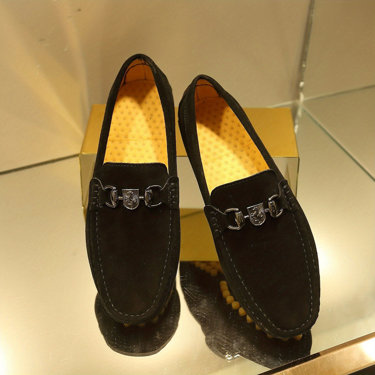 Men's Comfy Moc Toe Loafer Shoes Non-slip Slip On Driving Shoes