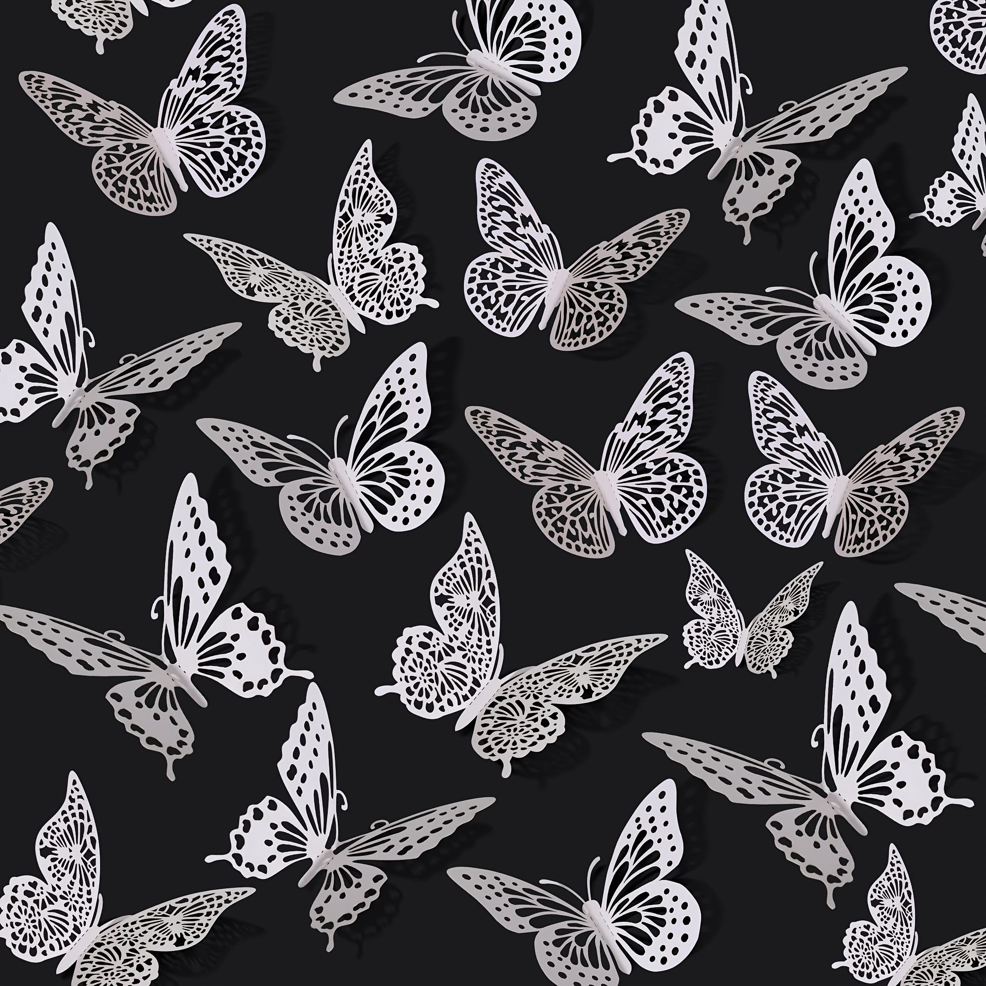 48pcs 3D Butterfly Wall Decor for Birthday Party Cake Decorations