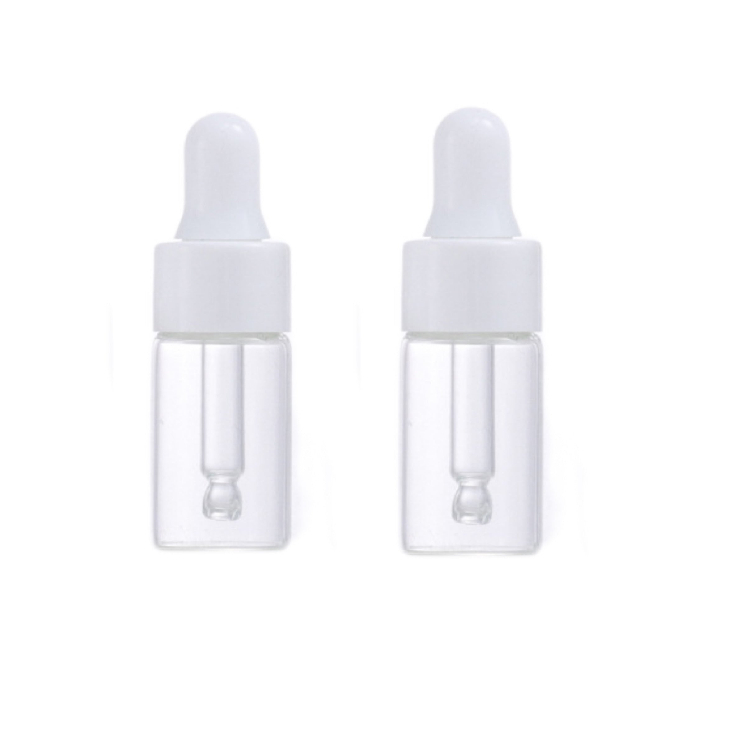 2pcs Mini Glass Dropper Bottles with Caps 1-5ml
