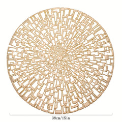 6pcs Hollow Bronzing Placemats Washable Anti-slip Table Mats