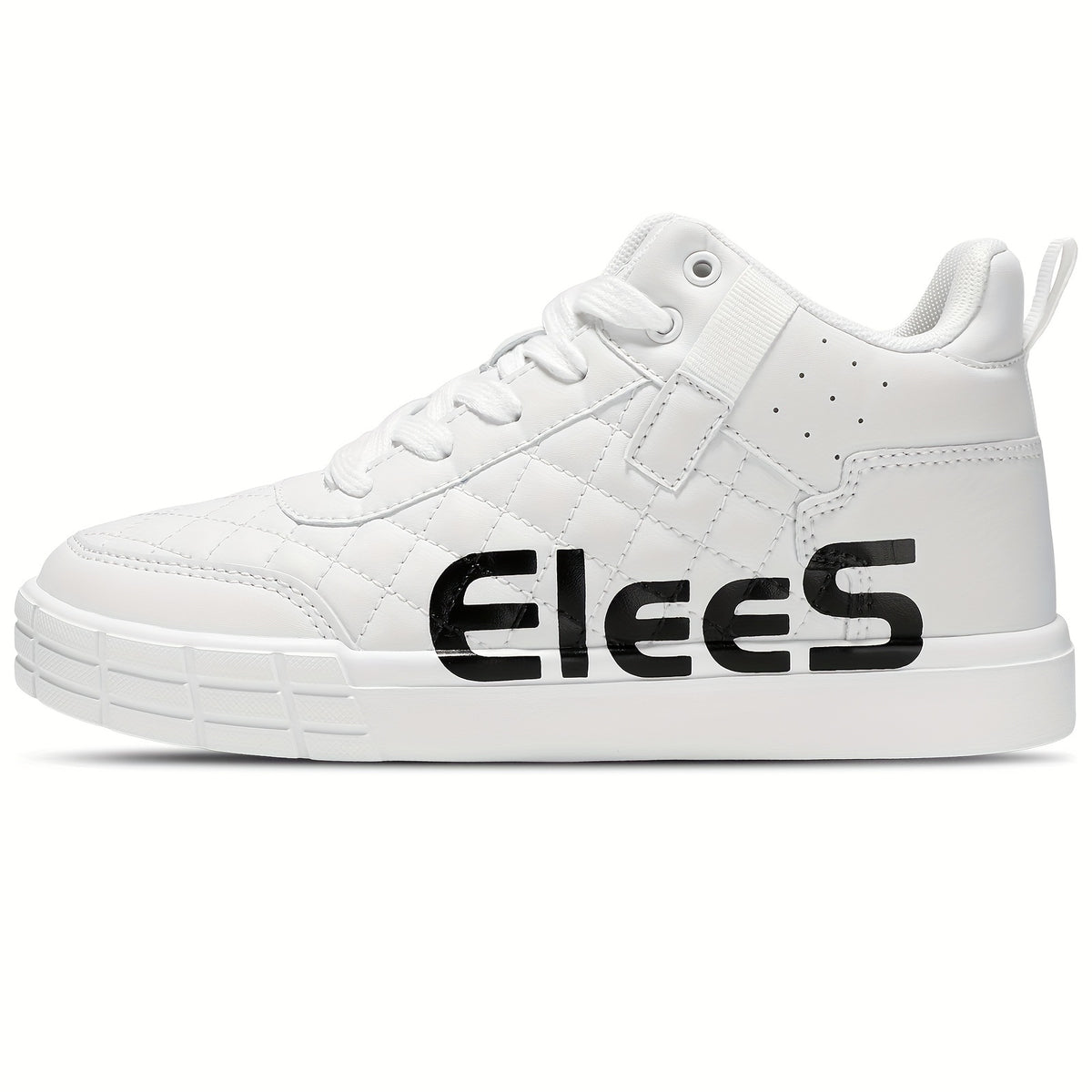 Women's Argyle Quilted Mid Skate Shoes Lace up Comfort Basketball Shoes