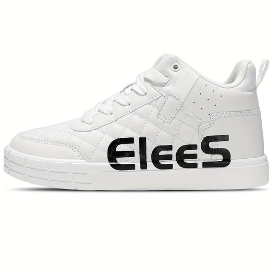 Women's Argyle Quilted Mid Skate Shoes Lace up Comfort Basketball Shoes