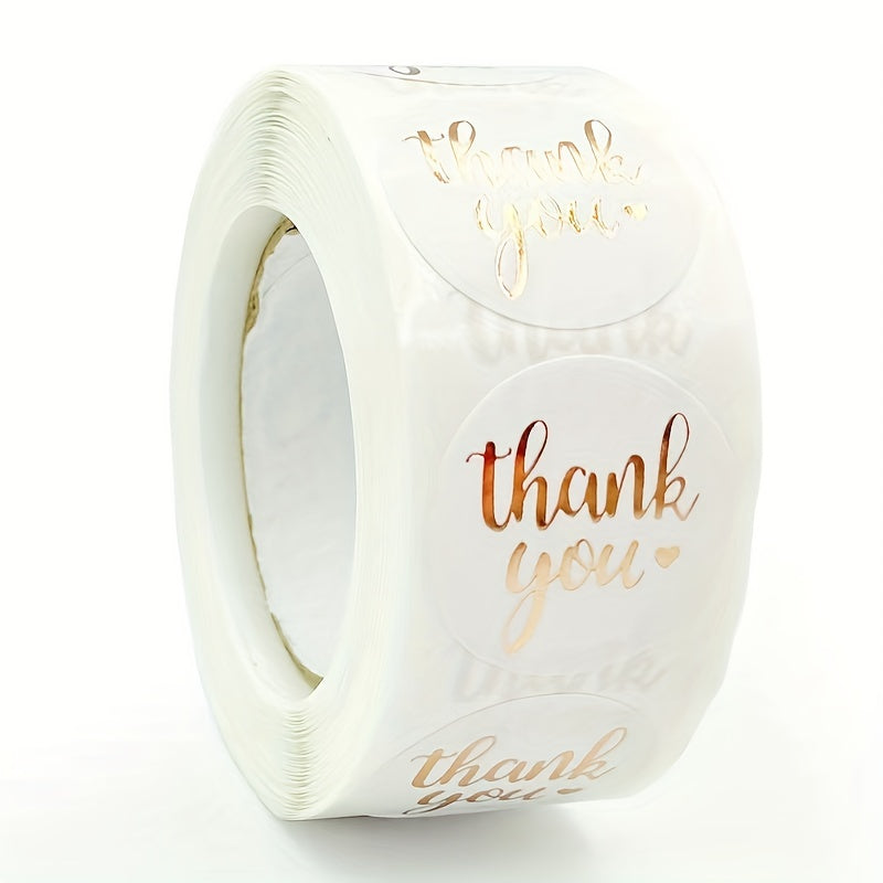 500pcs 2in Rose Gold Thank You Sticker for Packaging Box Flower Bouquet Label