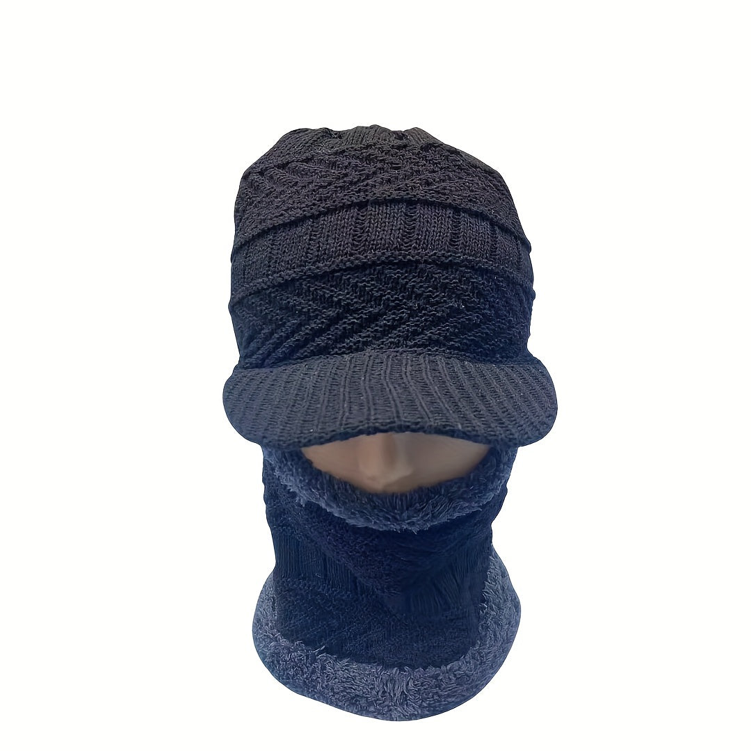 Outdoor Windproof Knitted Hat & Neck Scarf for Cycling
