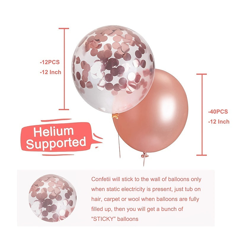 20pcs Rose Golden Birthday Balloon Set - Party Decorations