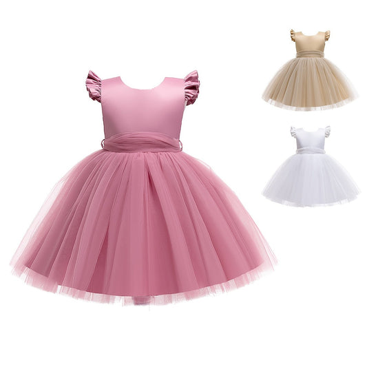 Christmas Girls Solid Party Dress