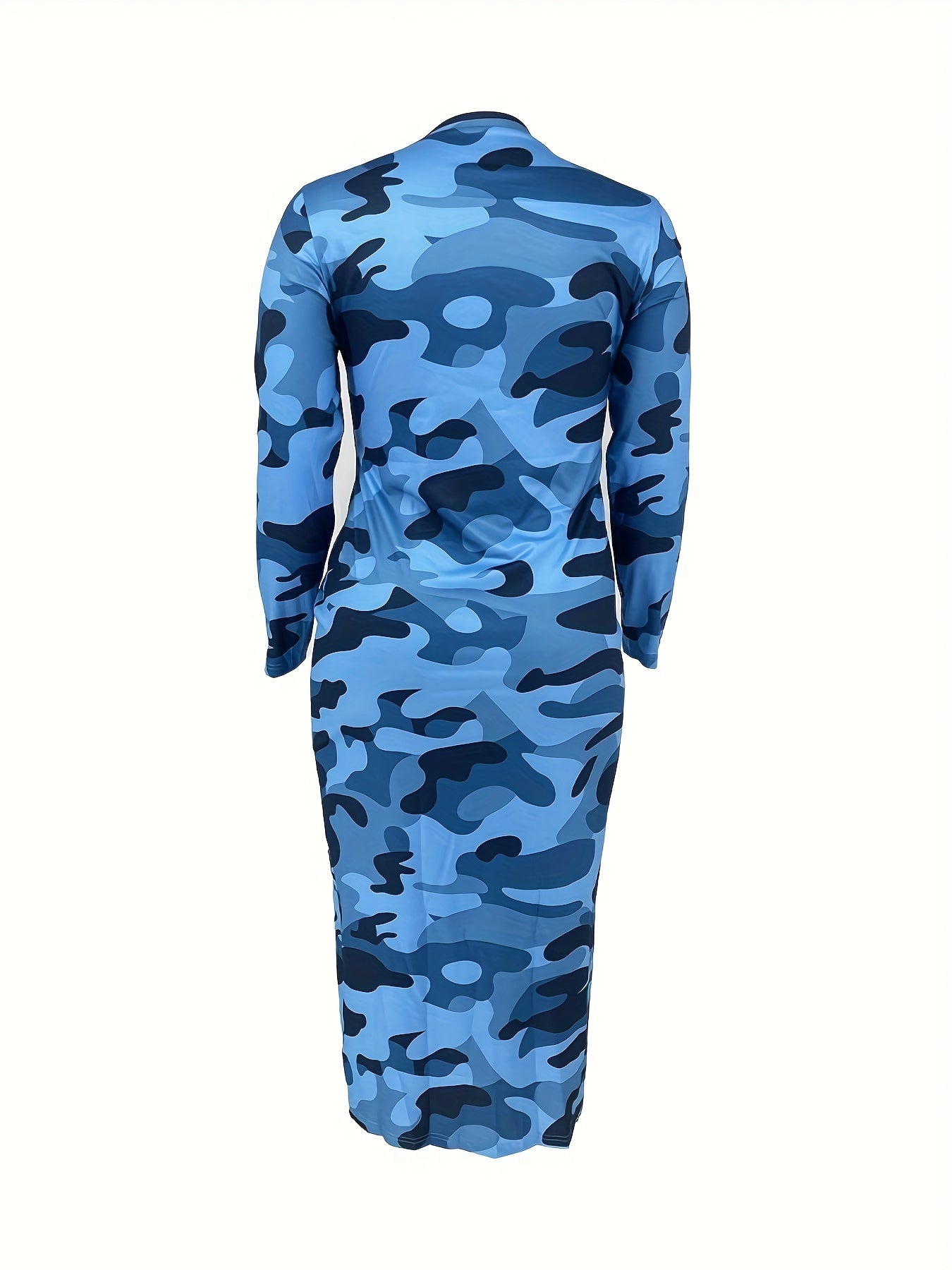  Printed Long Sleeve Maxi Dress