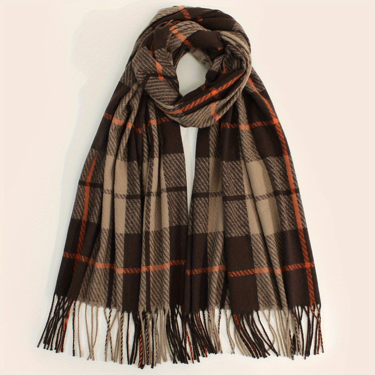 Plaid Warm Scarf Large Winter Shawl Casual Outdoor Wrap for Women