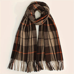 Plaid Warm Scarf Large Winter Shawl Casual Outdoor Wrap for Women