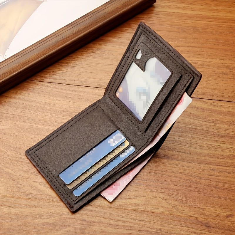 Compact Card Mens Wallet Durable Horizontal Stitching Young Men Unique Lychee