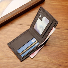 Compact Card Mens Wallet Durable Horizontal Stitching Young Men Unique Lychee