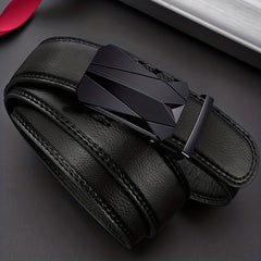 Men's Business Buckle Belt Automatic PU Leather Belt