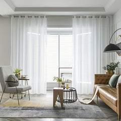 Chiffon Sheer Curtains Grommet Top Modern Style Home Decor