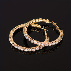 Big Hoop Earrings Oversized Zircon Circle Party Jewelry