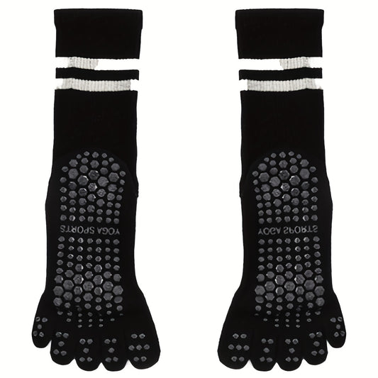 2 Pairs Women's Non slip Medium Tube Yoga Pilate Socks Soft Comfortable