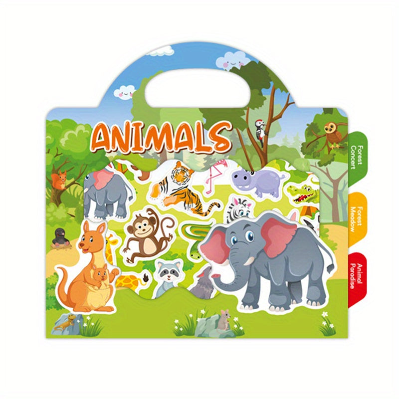Animals Sticker Activity Books Removable & Restickable - Travel Toys