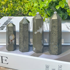 Natural Crystal Pyrite Healing Point Wand Home Decoration