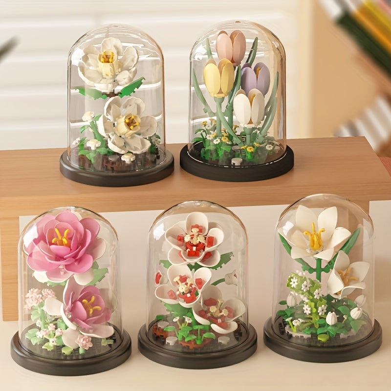 Artificial Flower Building Blocks Set for Home Decoration - Perfect Gift