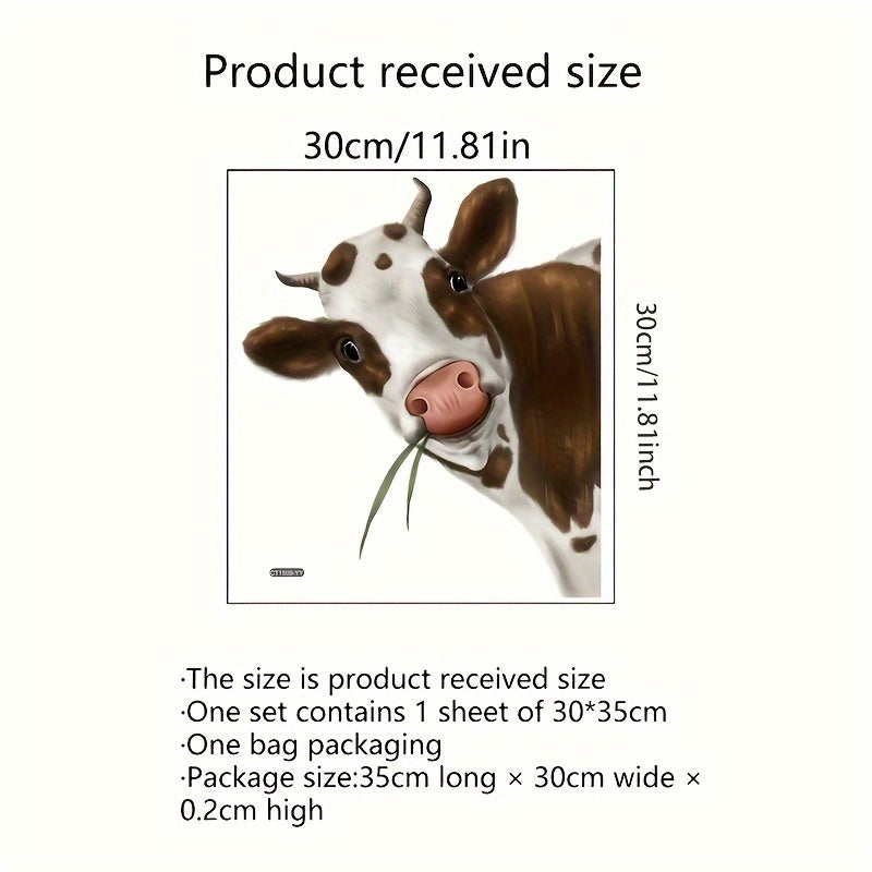 Animal Cow Glass Wall Sticker for Home Decor