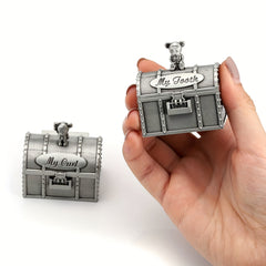 Baby Tooth Treasure Chest Box Silvery Tooth Holder And Curl Organizer Set