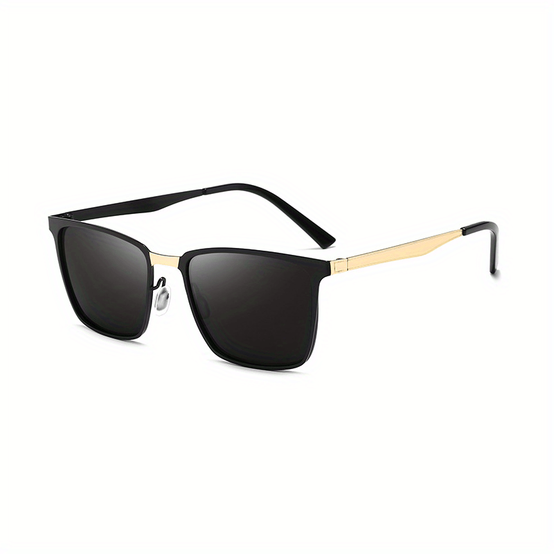 Men's Polarized Square Frame Sunglasses UV400 with Case