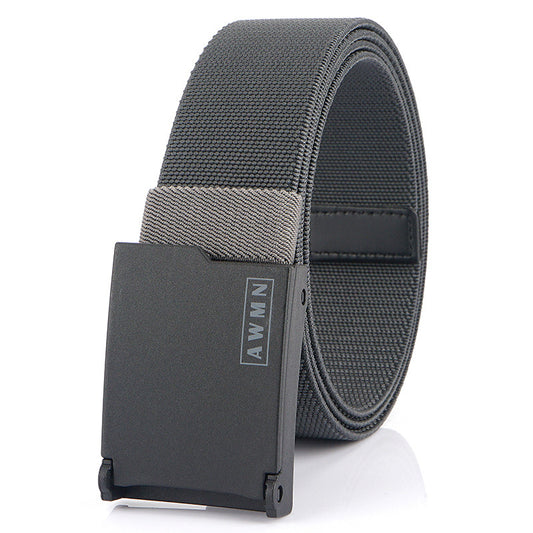 Casual Men's Elastic Belt All match Jeans Metal Inner Plain Belt