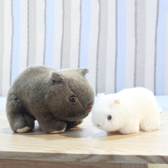 Soft Plush Hamster Toy Gray & Fur with Eyes Gift for Birthdays Holidays