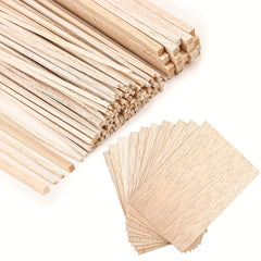 45pcs Persian Wood Strips Chips Combo Set DIY Model Building Wooden Material