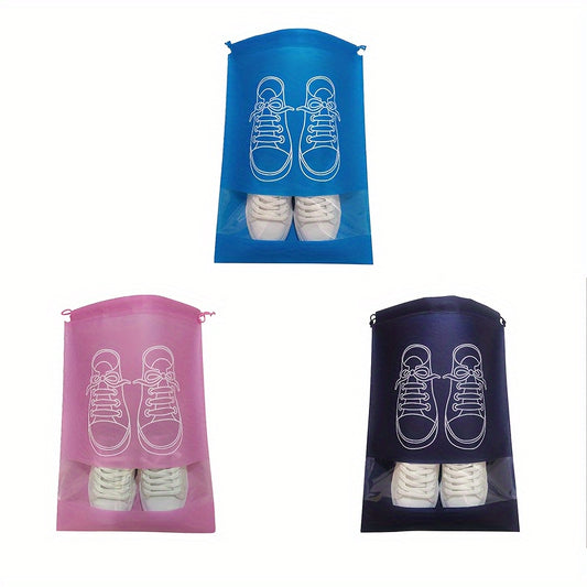 6pcs Portable Shoe Drawstring Storage Bag Non Woven Fabric Shoe Bag
