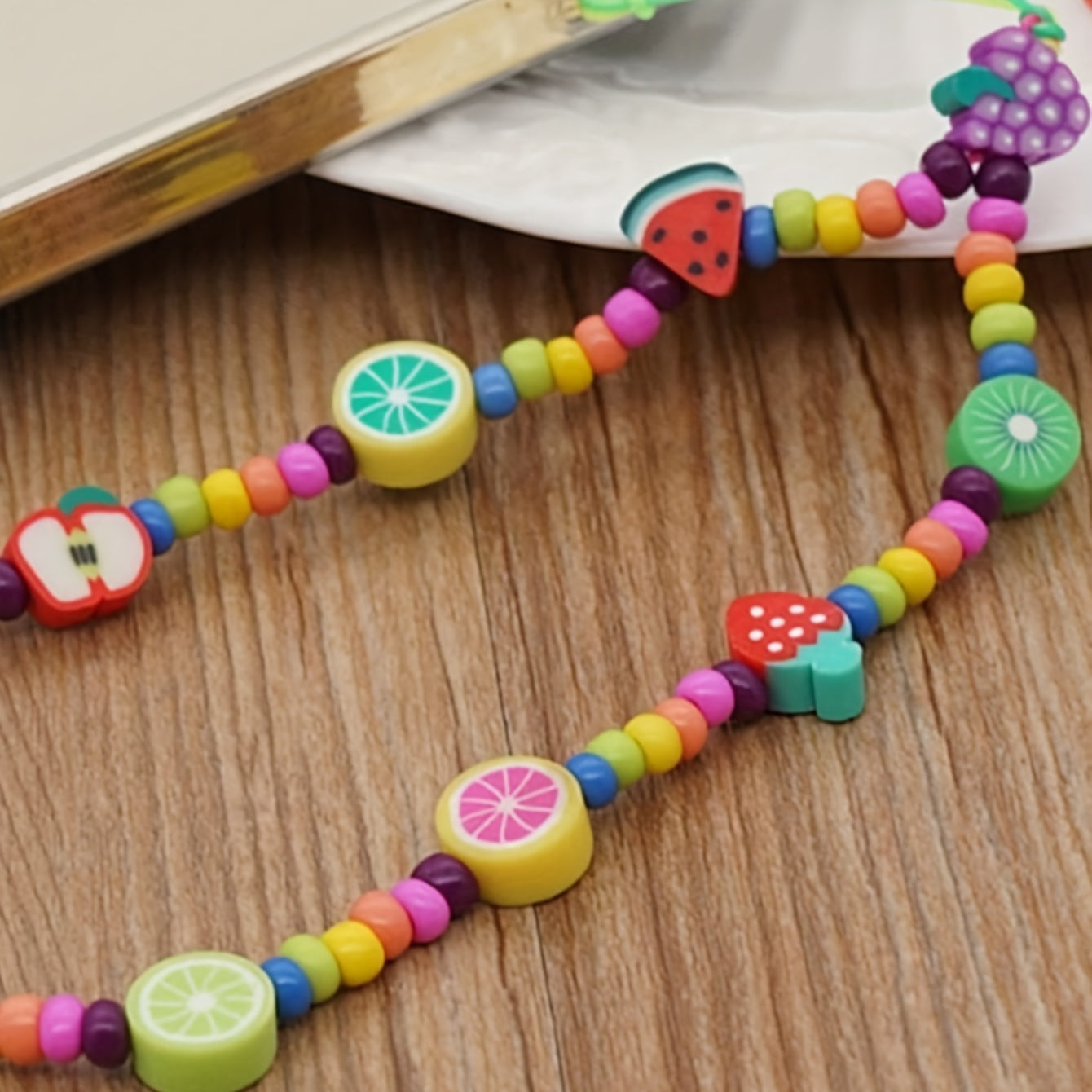 100 Mixed Fruit Polymer Clay Spacer Beads for Jewelry Making DIY Crafts
