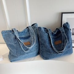 Denim Shoulder Bag All Match Novelty Tote Shopping Bag Women's Handbag