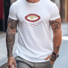 Men's Printed Sports Tee Shirt Stretch Round Neck