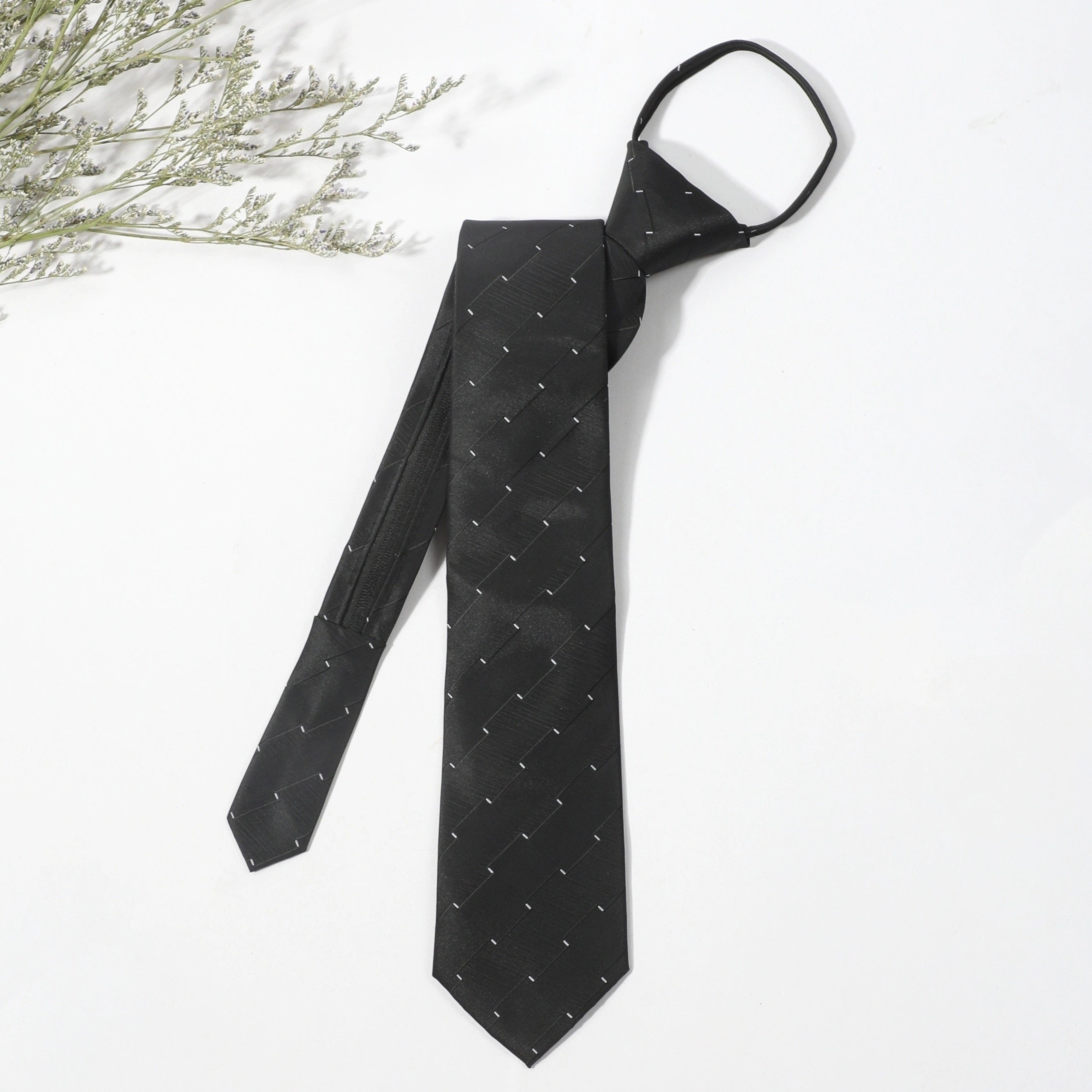 Men's Zipper Business Tie Light Point Striped