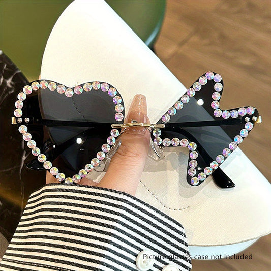 Y2K Heart Lightning Sunglasses Rhinestone Decorative Glasses