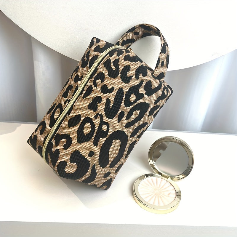 Leopard Makeup Bag Travel Cosmetic Case Portable Toiletry Bags Organizer