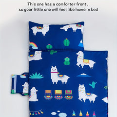 Toddler Nap Mat With Removable Pillow, Carry Handle, Soft Microfiber