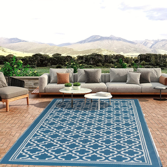 5x8ft Outdoor Rug Carpet Patio RV Camping Waterproof Reversible UV Resistant