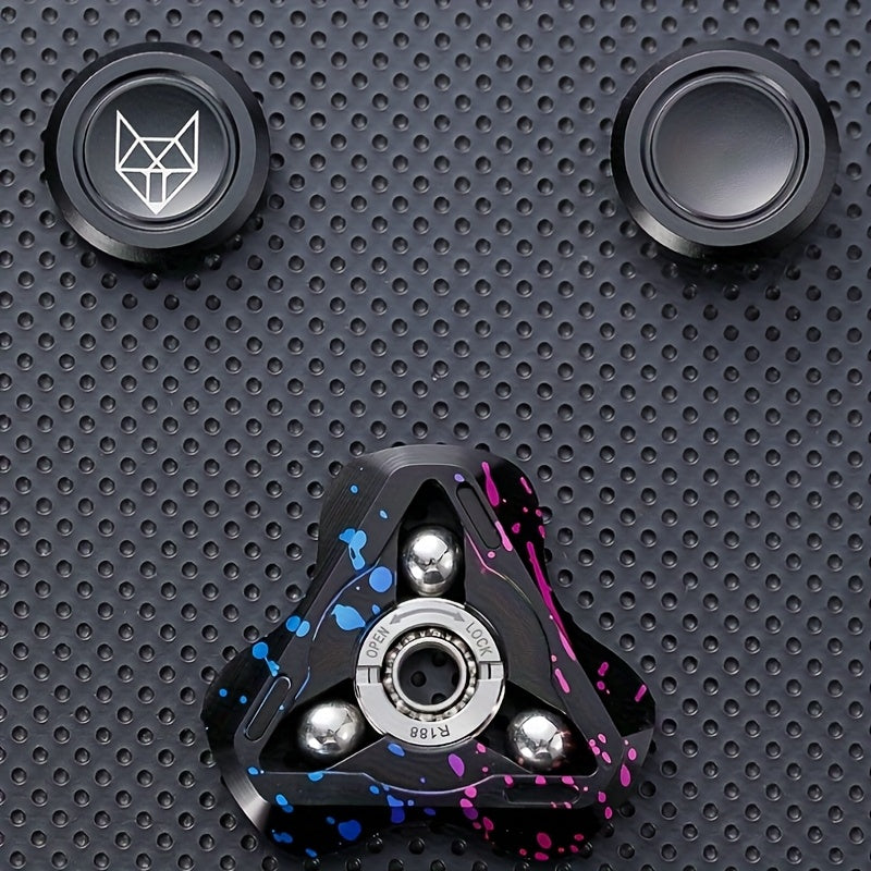 Fox 3rd Gen Metal Fidget Spinner w/ Colorful Accents Stress Relief Gift