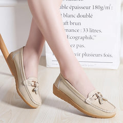 Women's Tassel Flat Loafers Soft Slip On Shoes Casual Round Toe Flats