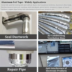 2pcs Silver Aluminum Tape Foil Tape with Adhesive Backing