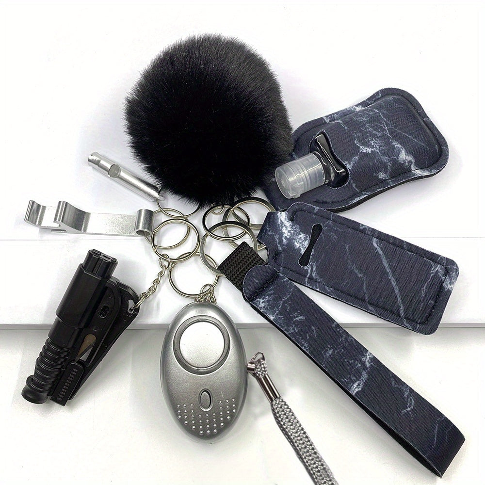 9pcs Women's Safety Keychain Set with Personal Alarm