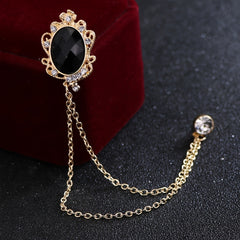 1pc Couple Brooch Pins Tassel Chain Brooch Wedding Host Chest Flower
