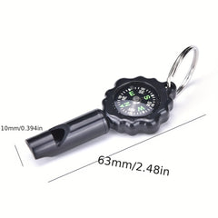 Camping Whistle Compass Keychain 2 in 1