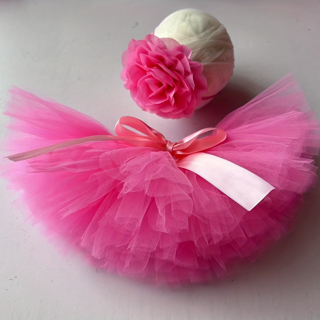 Pink Newborn Tutu And Headband Set Hot Pink Tutu Baby Flower Headband