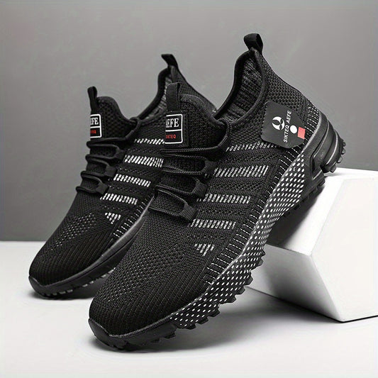 Men's Breathable Running Shoes Soft Sole Sneakers Lace Up