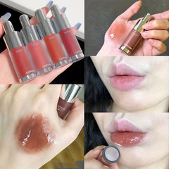 Nude Lip Care Set: Tinted Lipstick, Lip Glaze, Plumping Gloss & Honey Lip Mirror