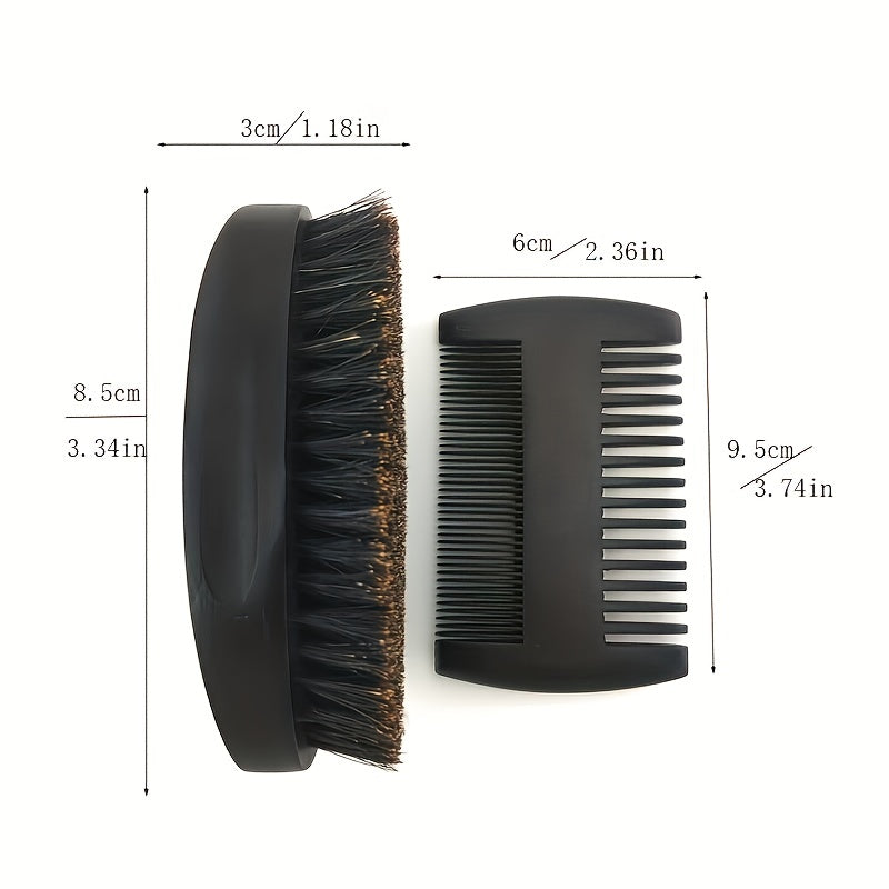 Wood Beard Kit Beard Brush Set Double Sided Styling Comb Care Kit