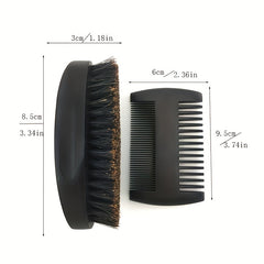 Wood Beard Kit Beard Brush Set Double Sided Styling Comb Care Kit
