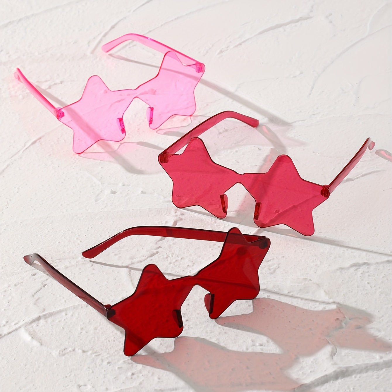 3 Pairs Star One piece Sunglasses For Women Men Candy Decorative Glasses