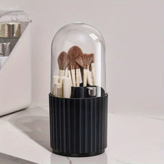 Dustproof 360 Rotating Makeup Brush Box with Pen Holder